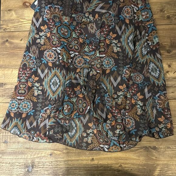 Shyanne Women’s Orange and Brown Maxi Skirt - Picture 3 of 6